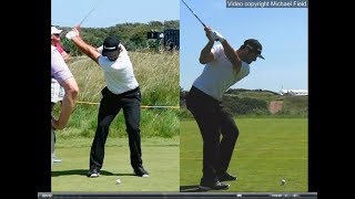 Jon Rahm golf swing  Long Iron faceon amp downtheline July 2017 [upl. by Kwabena]