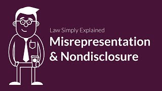 Misrepresentation and Nondisclosure  Contracts  Defenses amp Excuses [upl. by Air]