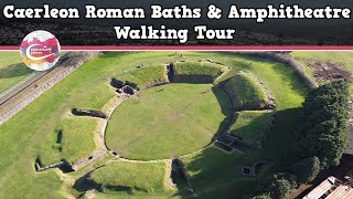 CAERLEON ROMAN BATHS amp AMPHITHEATRE WALES  Walking Tour  Pinned on Places [upl. by Suruat]