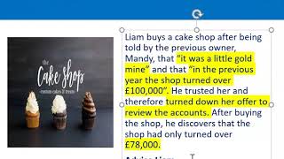 How to apply misrepresentation Liam cupcake scenario [upl. by Yelik]