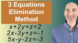 Solving Systems of 3 Equations Elimination [upl. by Notned]