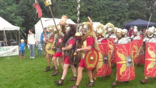 Roman Reenactment at the Amphitheatre in Caerleon Marching In [upl. by Yeh]