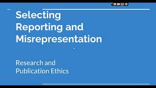 Selective Reporting and Misrepresentation of data Research and Publication ethics Phd coursework [upl. by Meryl]