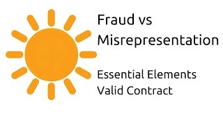 Fraud vs Misrepresentation  Other Essential Elements of a Valid Contract  CA CPT  CS amp CMA [upl. by Adnicaj856]